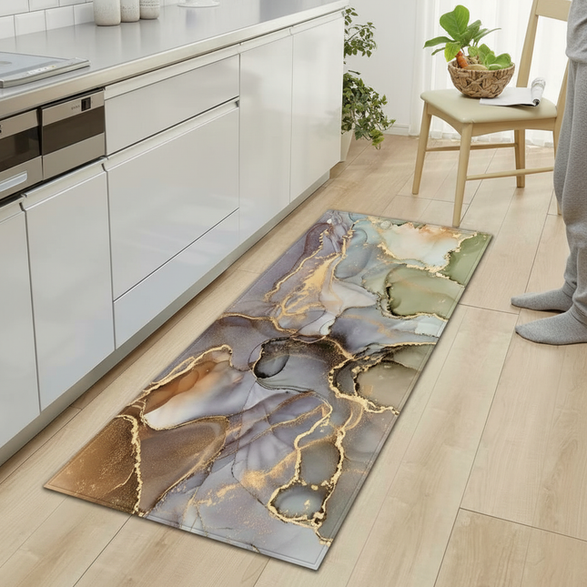 Tapis Cuisine design marbré antidérapant