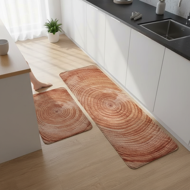 Tapis Cuisine motif rondin antidérapant