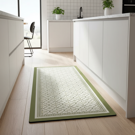 Tapis Cuisine vert motif antidérapant
