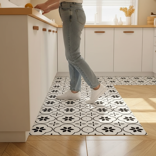Kitchen Floor Mat Vinyl Carpet Pvc Leather Mats Waterproof Oil-proof Large Rug Home Decoration Non-slip 주방 발매트 대형주방매트 Для Кухни - gallery 1