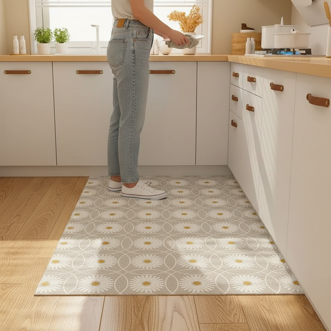 Kitchen Floor Mat Vinyl Carpet Pvc Leather Mats Waterproof Oil-proof Large Rug Home Decoration Non-slip 주방 발매트 대형주방매트 Для Кухни - gallery 1