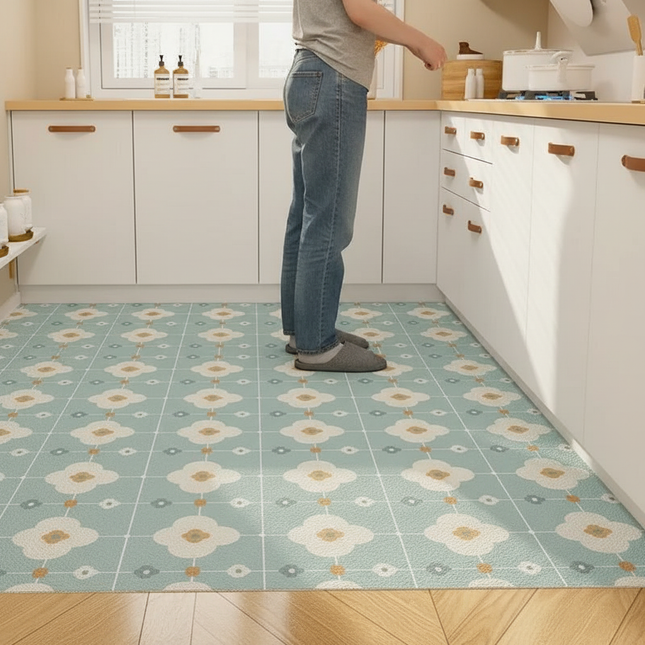 Kitchen Floor Mat Vinyl Carpet Pvc Leather Mats Waterproof Oil-proof Large Rug Home Decoration Non-slip 주방 발매트 대형주방매트 Для Кухни - gallery 1