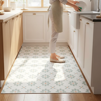 Tapis Cuisine floral moderne lavable