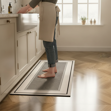 Kitchen Pvc Floor Mat Leather Waterproof Non-slip Carpet Oil-proof Foot Mats Pink Flower Pattern Home Decoration Rug Vinyl Rugs - gallery 1