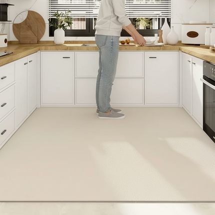 Tapis Cuisine beige uni antidérapant sobre