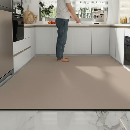 Tapis Cuisine beige uni antidérapant confortable