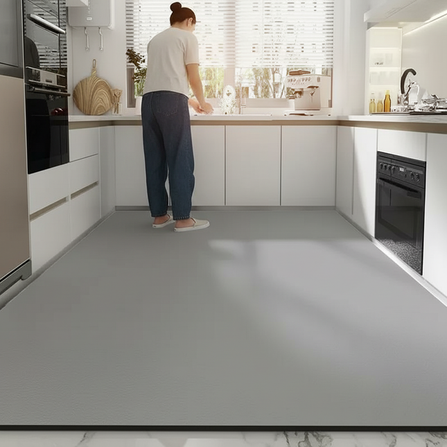 Tapis Cuisine gris uni antidérapant