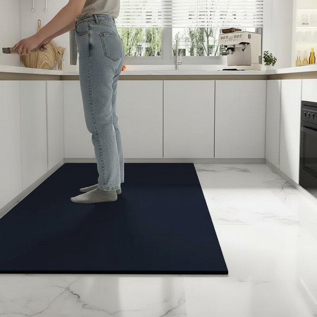 Tapis Cuisine Bleu Marine Uni Antidérapant