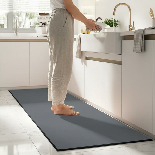 Tapis Cuisine gris grande taille antidérapant
