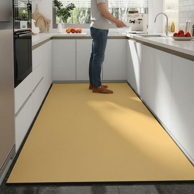 Kitchen Carpet, Waterproof PVC Floor Mats, Non-Slip Leather Mat, Solid Color, Home Decoration, Big Size, Custom Rug - gallery 1
