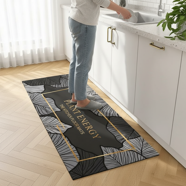 Carpet for Kitchen Pvc Leather Non-slip Floor Mat Waterproof Oil-proof Foot Mats Long Rug Green Plants Home Decoration Rugs - gallery 1