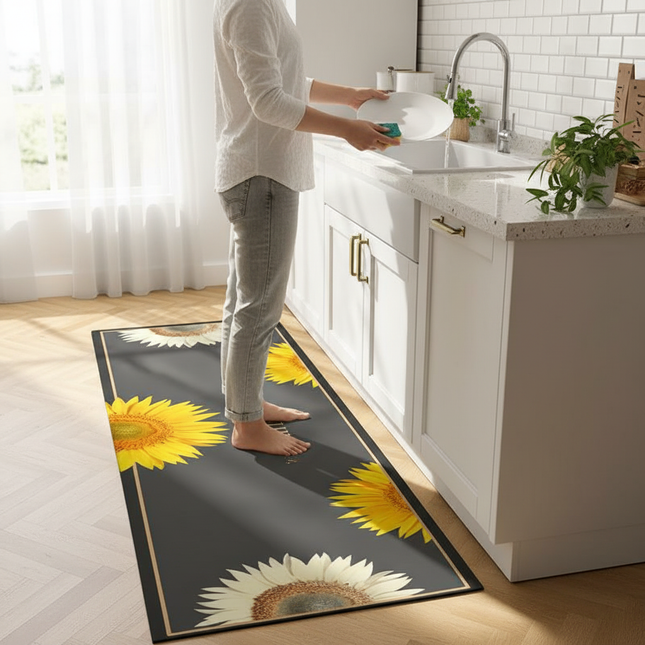 Carpet for Kitchen Pvc Leather Non-slip Floor Mat Waterproof Oil-proof Foot Mats Long Rug Green Plants Home Decoration Rugs - gallery 1