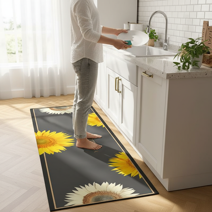 Carpet for Kitchen Pvc Leather Non-slip Floor Mat Waterproof Oil-proof Foot Mats Long Rug Green Plants Home Decoration Rugs - gallery 1