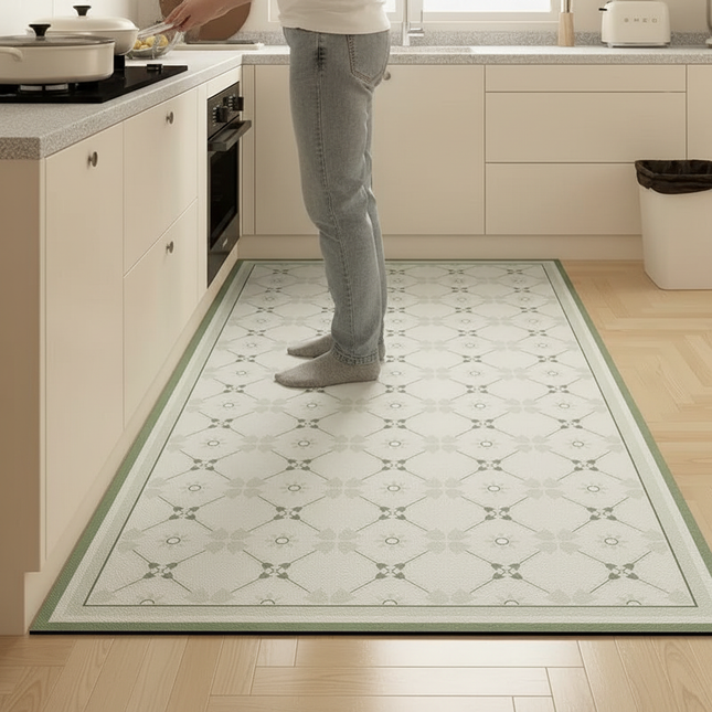 Kitchen Floor Mat Waterproof Large Carpet Pvc Leather Non-slip Oil-proof Foot Mats Home Decoration Rug Alfombra De Cocina 주방 깔개 - gallery 1