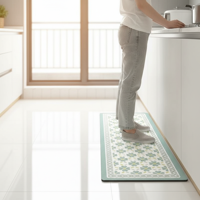 Pvc Leather Carpet for Kitchen Floor Mats Waterproof Oil Proof Mat Anti Slip Bath Footmat Long Hallway Entrance Doormat Alfombra - gallery 1