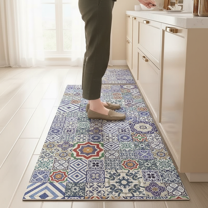 Pvc Kitchen Floor Mat Waterproof Non-slip Carpet Home Decoration Long Rug Oil-proof Washable Scrubbable 주방 카펫 Alfombra De Cocina - gallery 1