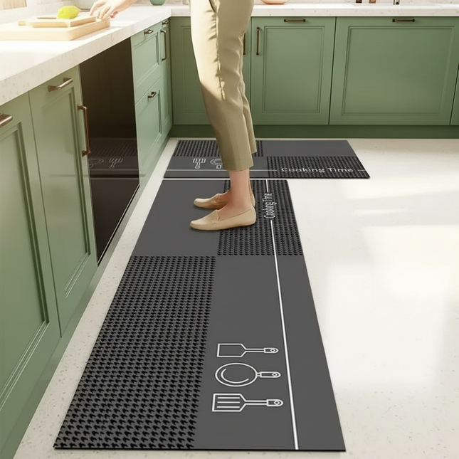 Tapis Cuisine gris design antidérapant