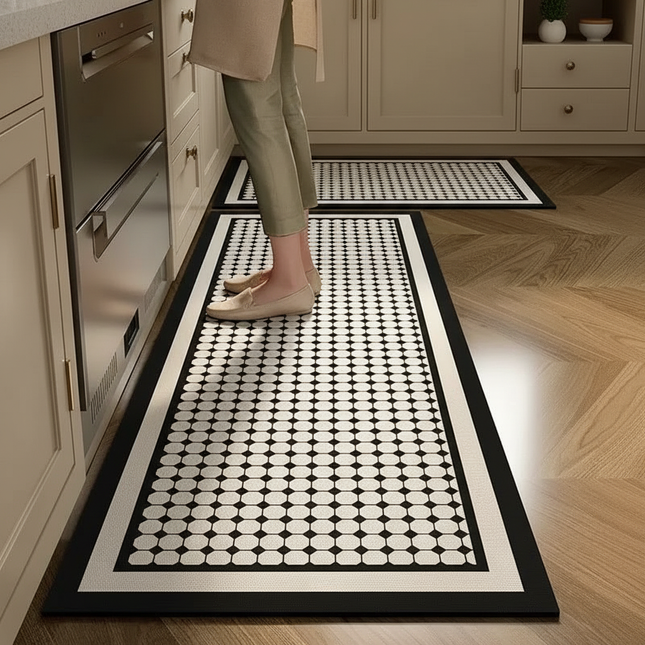 Rug for Kitchen Waterproof Floor Mat Long Carpet Pvc Leather Non-slip Oil-proof Foot Mats Minimalist Home Decoration Rugs - gallery 1