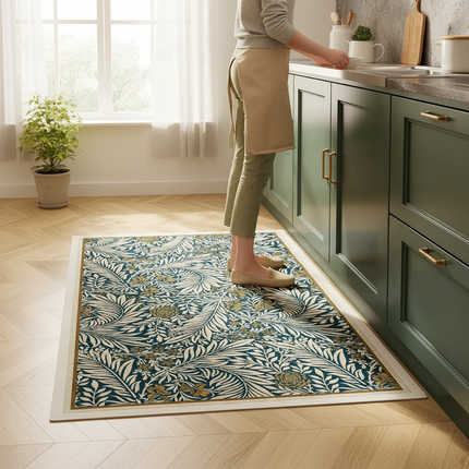 Tapis Cuisine floral rétro antidérapant