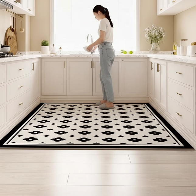 PVC Leather Washable Kitchen Floor Mat  Scrubbable Waterproof Non-slip Carpet Dirt-resistant Oil-resistant Scratch-resistant Rug - gallery 1