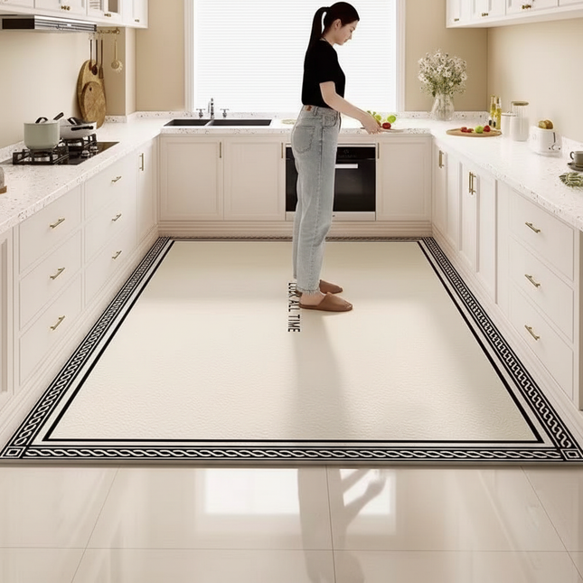 PVC Leather Washable Kitchen Floor Mat  Scrubbable Waterproof Non-slip Carpet Dirt-resistant Oil-resistant Scratch-resistant Rug - gallery 1