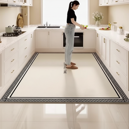 PVC Leather Washable Kitchen Floor Mat  Scrubbable Waterproof Non-slip Carpet Dirt-resistant Oil-resistant Scratch-resistant Rug - gallery 1