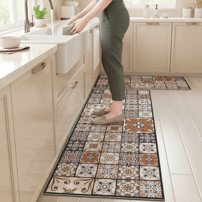 Kitchen Rug Waterproof Kitchen Mat Home Decoration Oil-proof Non-slip Kitchen Rugs Kitchen Vinyl Carpet שטיח למטבח - gallery 1
