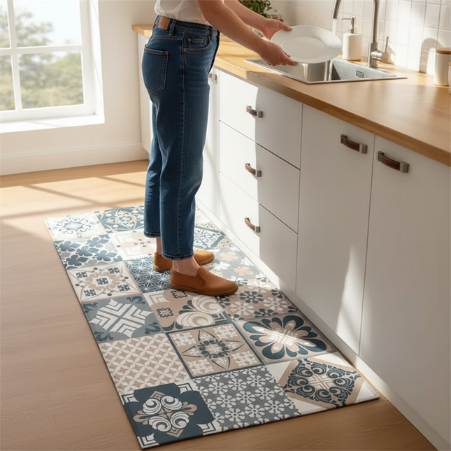 Kitchen Rug Waterproof Kitchen Mat Home Decoration Oil-proof Non-slip Kitchen Rugs Kitchen Vinyl Carpet שטיח למטבח - gallery 1