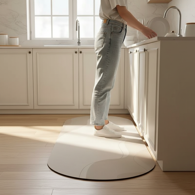 Tapis Cuisine beige ovale moderne