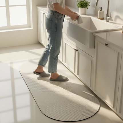 Kitchen Carpet PVC Waterproof Oil-proof Wash-free Wipeable Easy-to-care Floor Mat Oval Long Strip Soft Leather Non-slip Area Rug - gallery 1