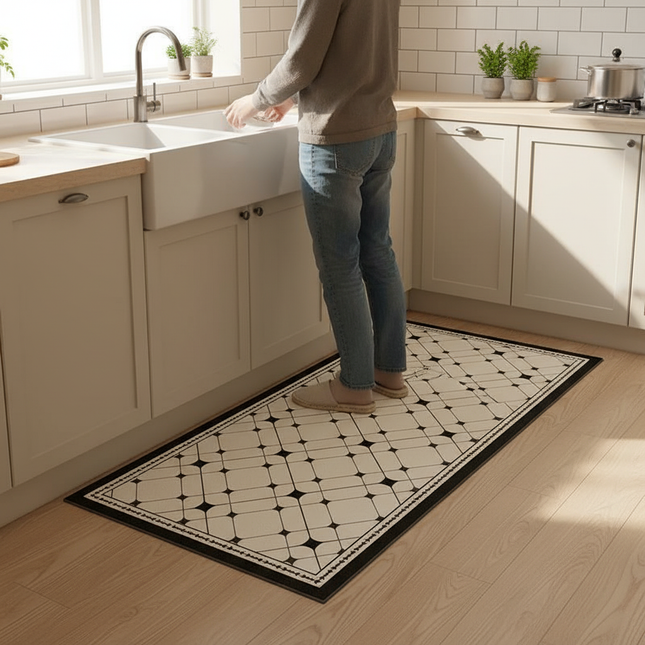PVC Leather Scrubbed Entry Carpets Home Large Area Balcony Rug Kitchen Oil-proof Waterproof Carpet Living Room Decoration Rugs - gallery 1