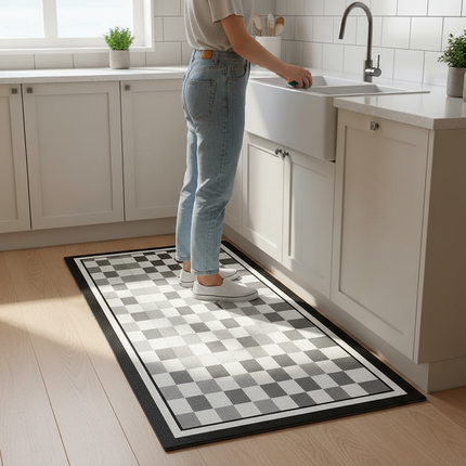 Tapis Cuisine à carreaux dégradé imperméable