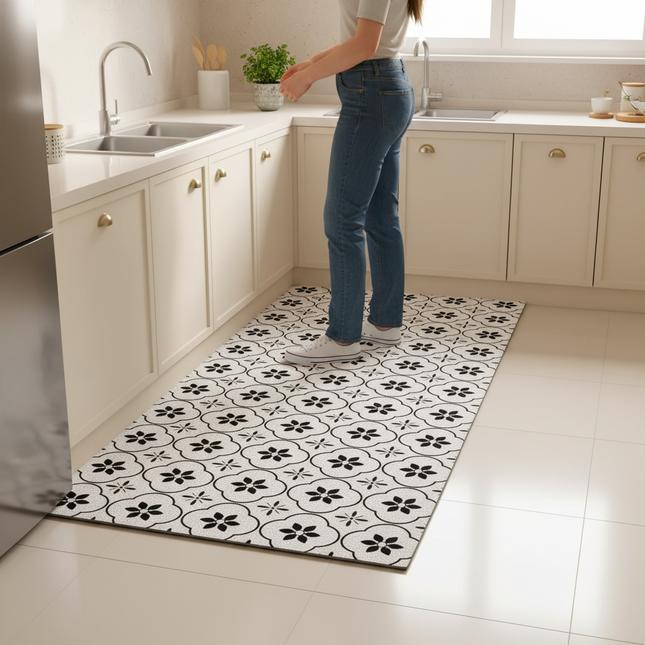 Carpet for Kitchen Anti-slip Oil-proof Rug Pvc Leather Floor Mat Wipeable Easy To Clean Waterproof Foot Mats Large Size Carpets - gallery 1