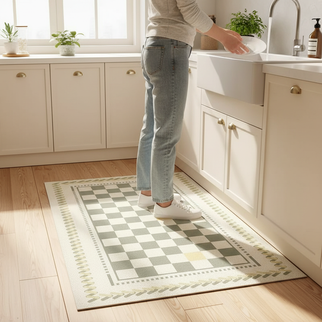 Carpet for Kitchen Anti-slip Oil-proof Rug Pvc Leather Floor Mat Wipeable Easy To Clean Waterproof Foot Mats Large Size Carpets - gallery 1