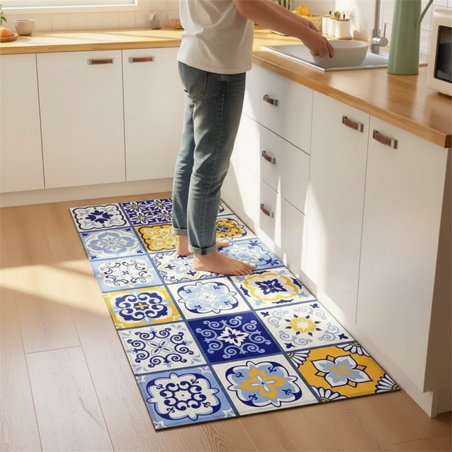 Kitchen Rug Waterproof Kitchen Mat Home Decoration Oil-proof Non-slip Kitchen Rugs Kitchen Vinyl Carpet שטיח למטבח - gallery 1