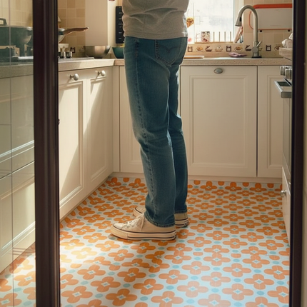 PVC Kitchen Mat Home Waterproof Non-slip Foot Mats Simple Balcony Entrance Decor Carpet Oil-proof & Dirt-resistant Rugs Tapis 러그 - gallery 1
