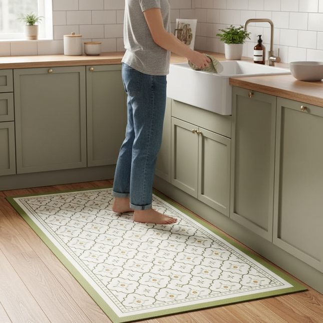 PVC Kitchen Mat Home Waterproof Non-slip Foot Mats Simple Balcony Entrance Decor Carpet Oil-proof & Dirt-resistant Rugs Tapis 러그 - gallery 1