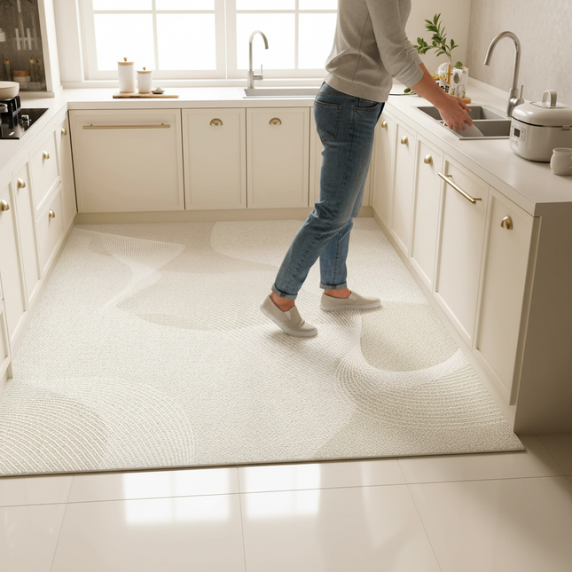 PVC Leather Kitchen Mats Modern Minimalism Matpractical Waterproof Oil-proof Carpet Large Area Anti-fouling Balcony Rug Tapis 러그 - gallery 1