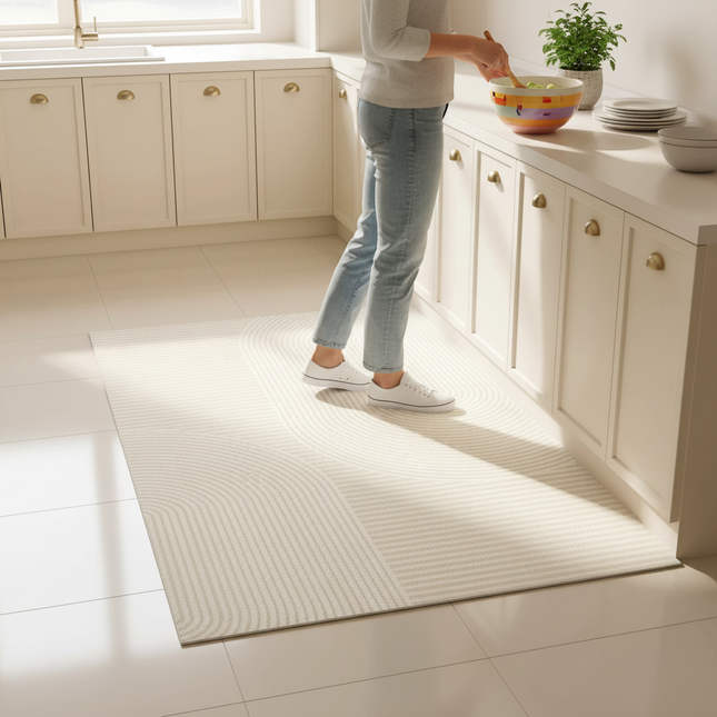 Tapis Cuisine moderne beige imperméable