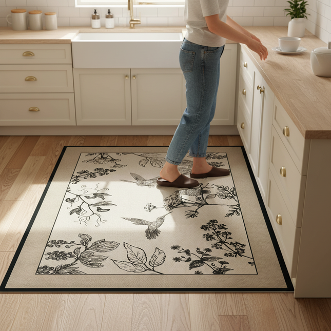 PVC Leather Kitchen Mats Modern Minimalism Matpractical Waterproof Oil-proof Carpet Large Area Anti-fouling Balcony Rug Tapis 러그 - gallery 1