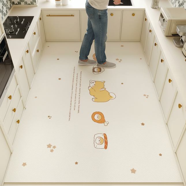 Tapis Cuisine Crème Motif Mignon Antidérapant
