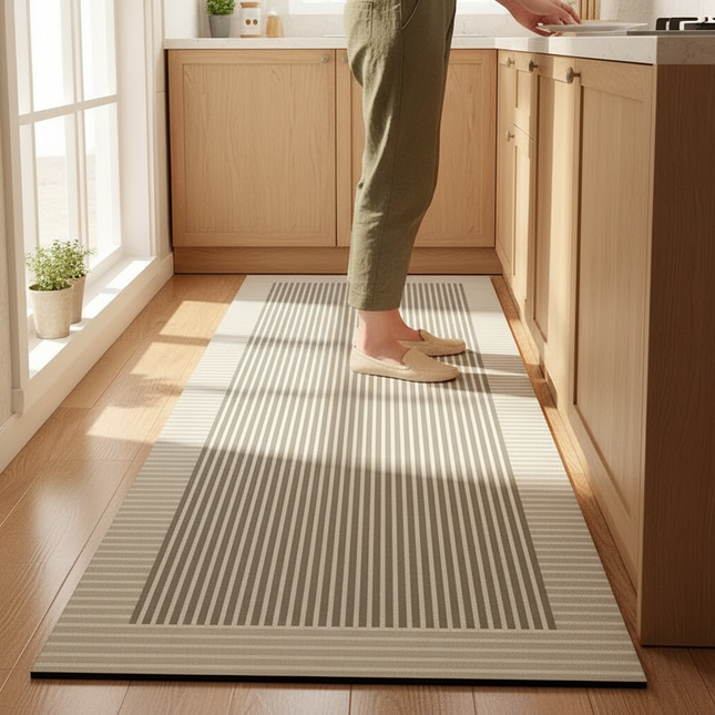 Tapis Cuisine rayures modernes antidérapant
