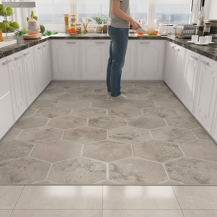 Home Kitchen Anti-oil Anti-slip Carpet PVC Leather Entrance Rugs Large Area Balcony Carpets Modern Living Room Decoration Rug - gallery 1