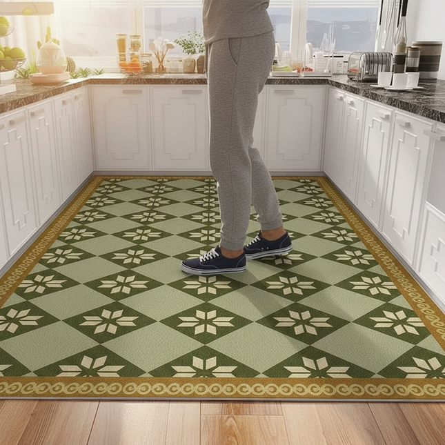 Home Kitchen Anti-oil Anti-slip Carpet PVC Leather Entrance Rugs Large Area Balcony Carpets Modern Living Room Decoration Rug - gallery 1
