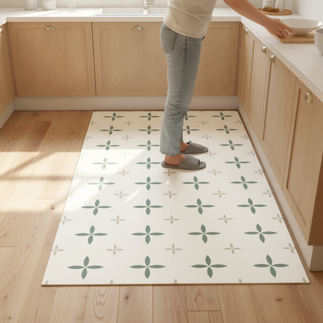 Colorful Polka Dot Kitchen Carpet Oil Stain Resistant Cuttable PVC Leather Rug Fashion Art Home Decorative Balcony Floor Mat  러그 - gallery 1