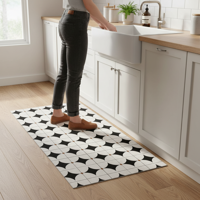 Colorful Polka Dot Kitchen Carpet Oil Stain Resistant Cuttable PVC Leather Rug Fashion Art Home Decorative Balcony Floor Mat  러그 - gallery 1