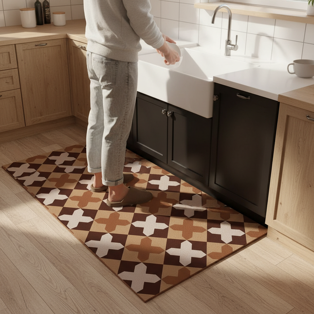 Colorful Polka Dot Kitchen Carpet Oil Stain Resistant Cuttable PVC Leather Rug Fashion Art Home Decorative Balcony Floor Mat  러그 - gallery 1