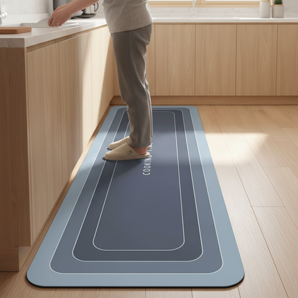 Tapis Cuisine bleu dégradé moderne antidérapant