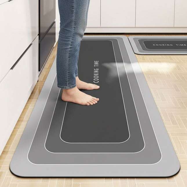 Tapis Cuisine gris dégradé moderne antidérapant