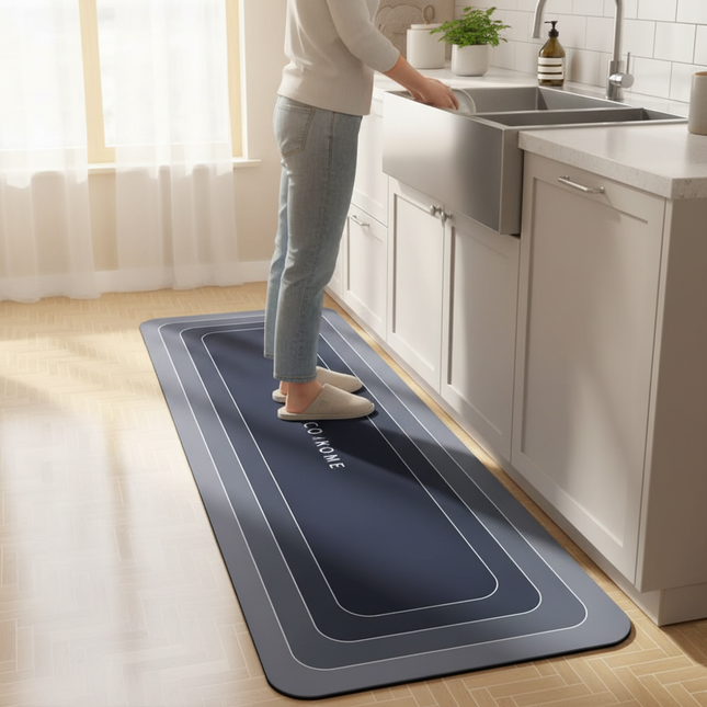 VIKAMA Kitchen Floor Mat Non-slip, Oil-resistant Absorbent Mat Door Mat Soiled Foot Mat Waterproof Household Carpet - gallery 1